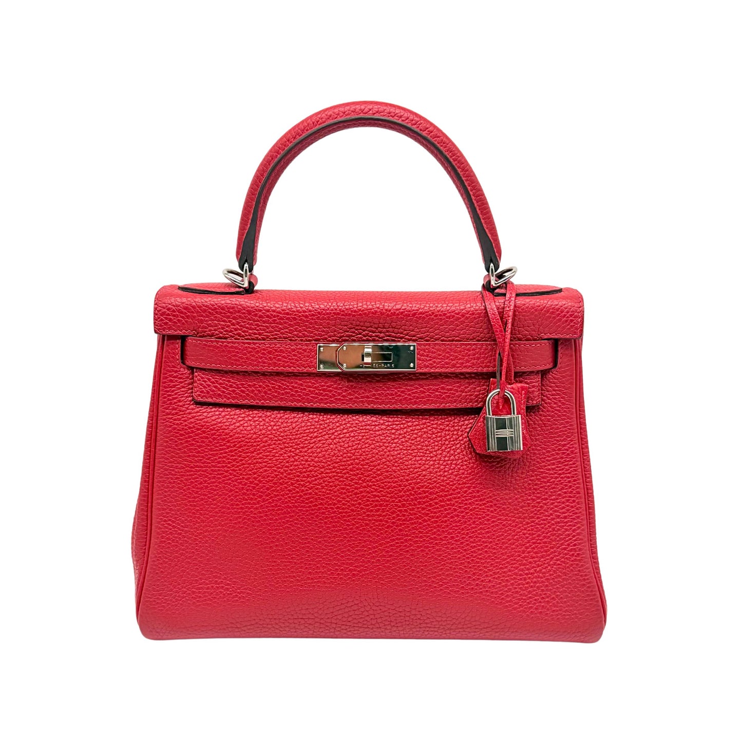 Hermes Kelly 28cm Rouge Casaque Togo Palladium Hardware