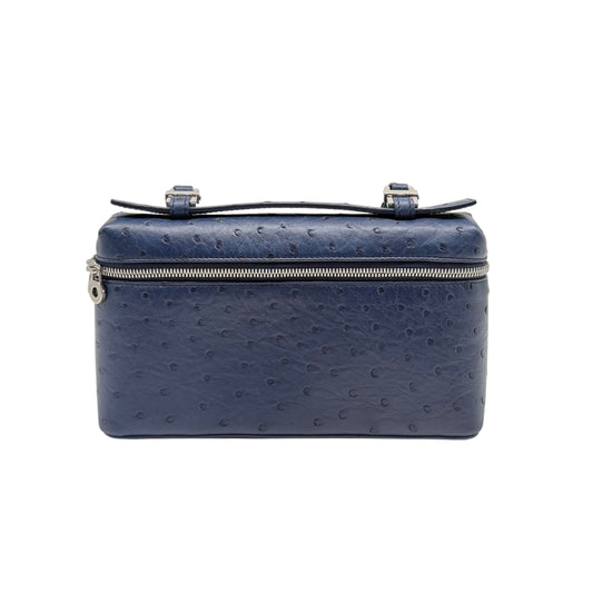 Loro Piana Extra Pocket L19 Blue Ostrich Crossbody