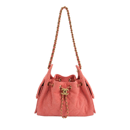 Chanel 25 Mini Pink Suede Shoulder Bag
