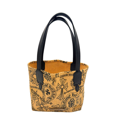 Chrome Hearts Black Straw Logo Tote