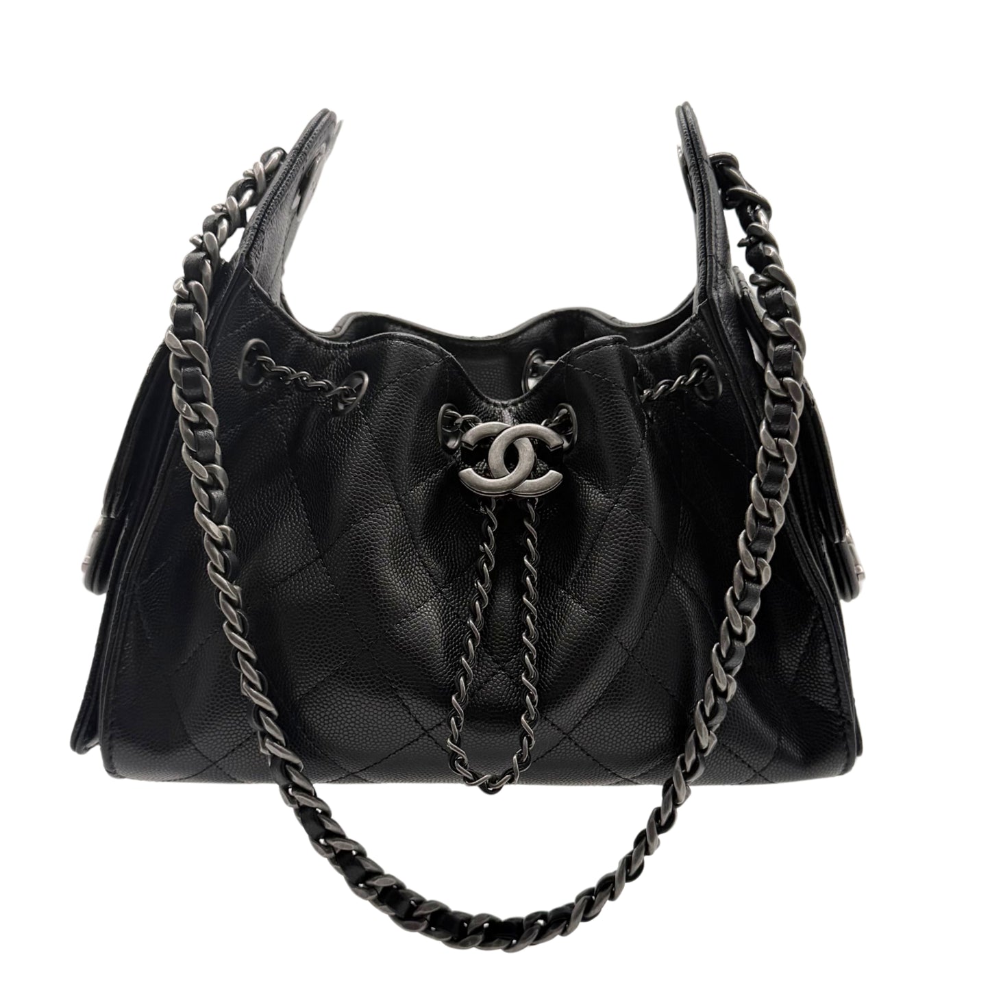 Chanel 25 Mini Black Caviar with Ruthenium Hardware