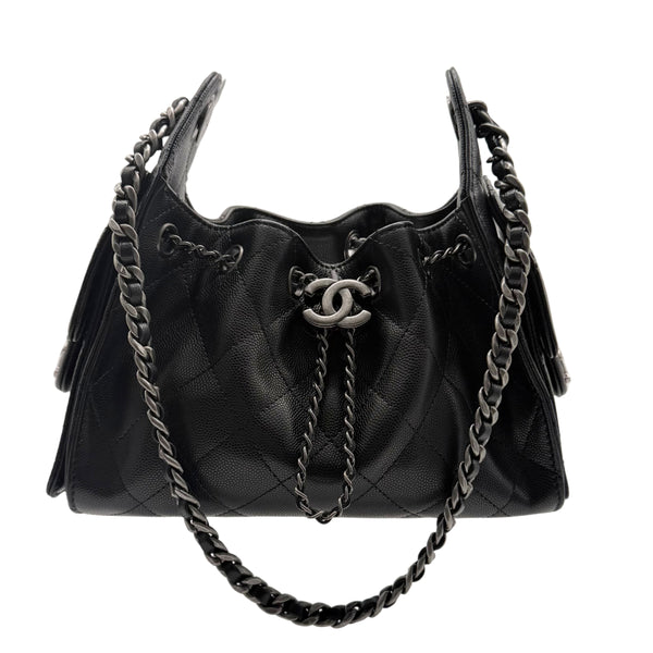 Chanel 25 Mini Black Caviar with Ruthenium Hardware – Consign of