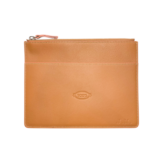 Tods Camel Leather Pouch