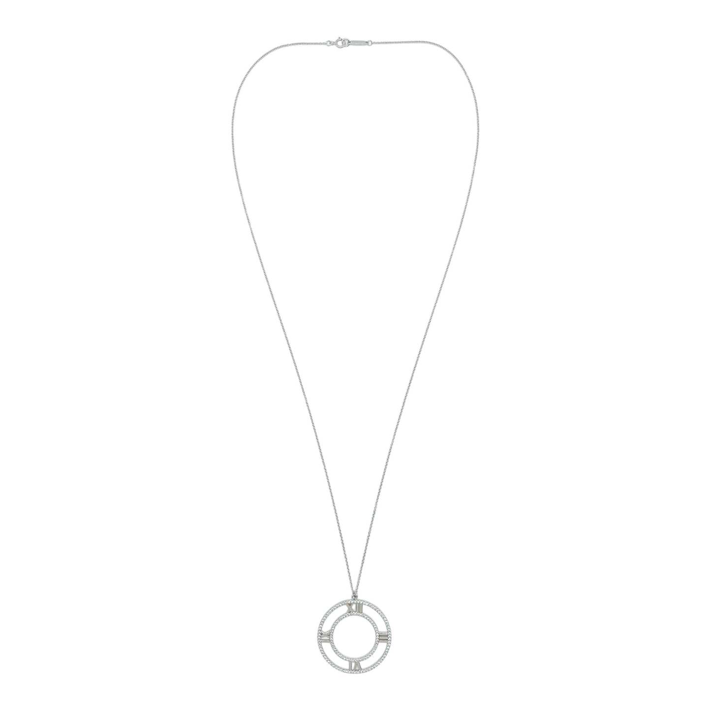 Tiffany & Co. 18k White Gold Diamonds Atlas Open Pendant
