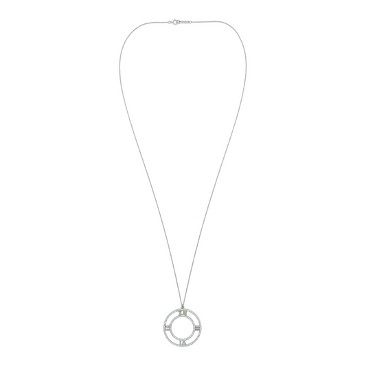 Tiffany & Co. 18k White Gold Diamonds Atlas Open Pendant