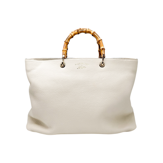 Gucci Ivory Bamboo Shopping Tote