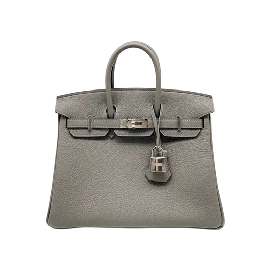 Hermes Birkin 25 Etain Togo Palladium Hardware