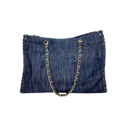 Chanel Denim Night Flight Embroidered Shopping Tote