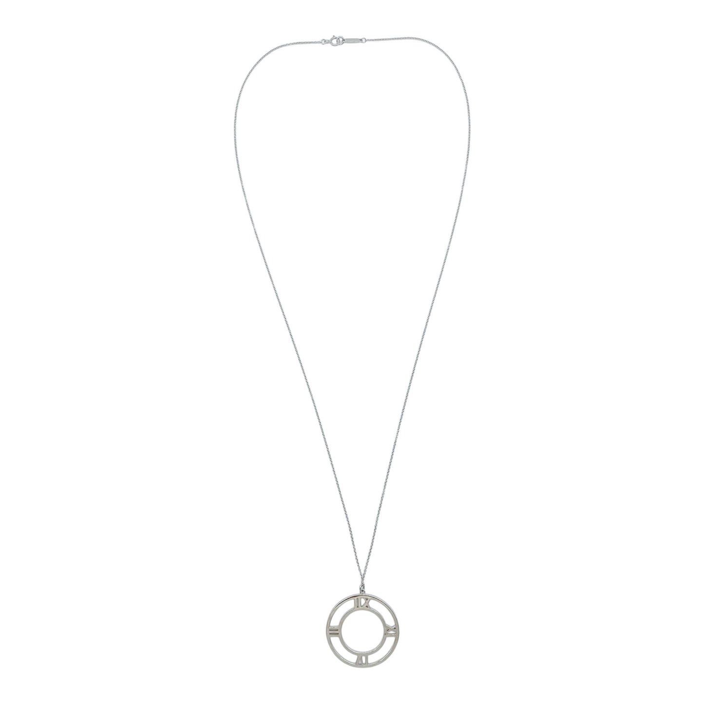 Tiffany & Co. 18k White Gold Diamonds Atlas Open Pendant