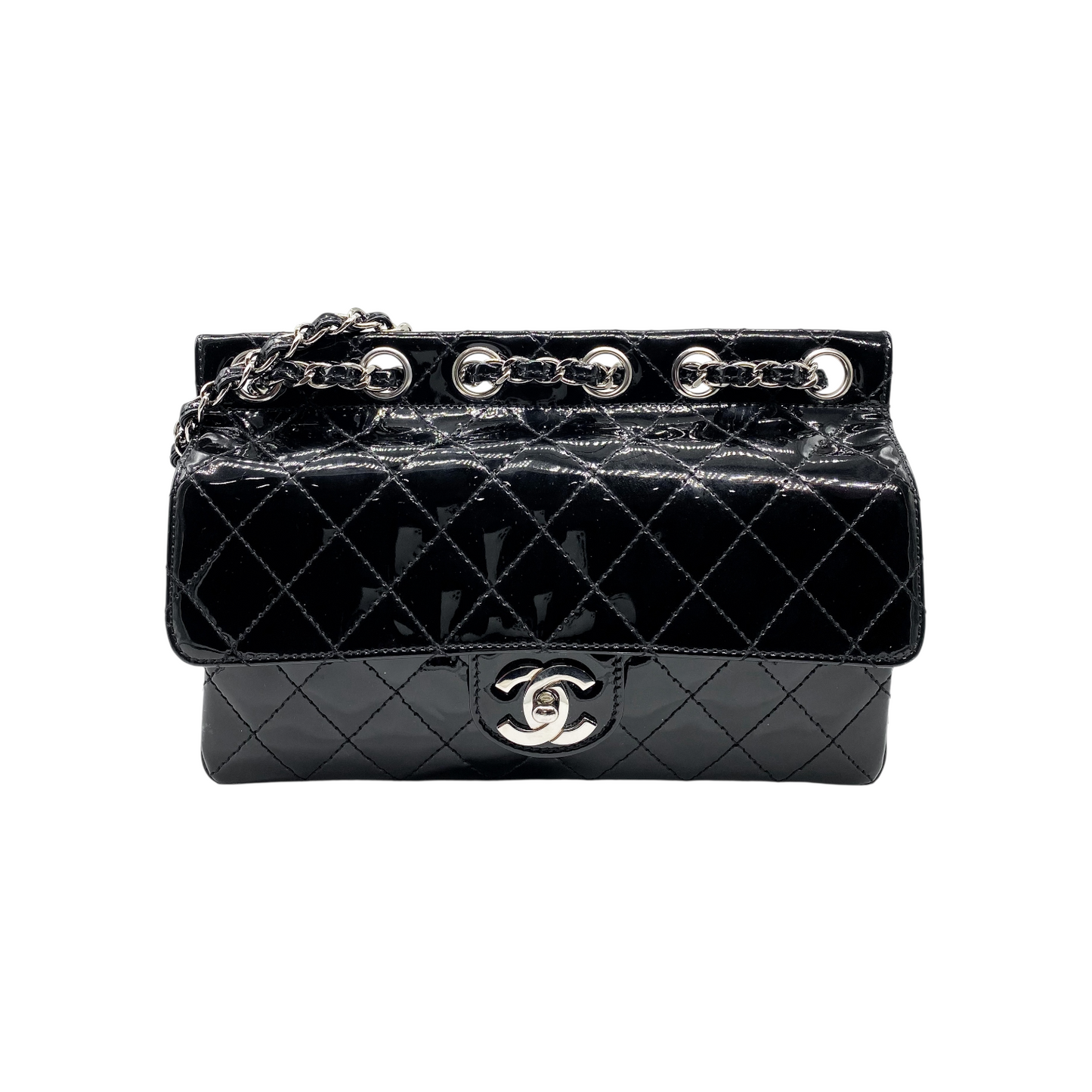 Chanel Black Chain Through Vintage Flap Bag