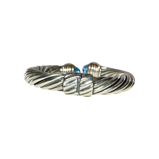 David Yurman Blue Topaz Diamond 925 Sterling Silver Cuff