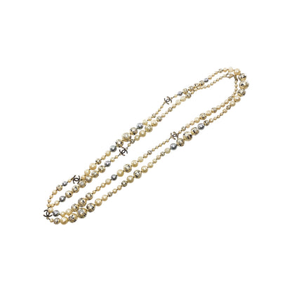Chanel Pearl Printed CC Logo Necklace
