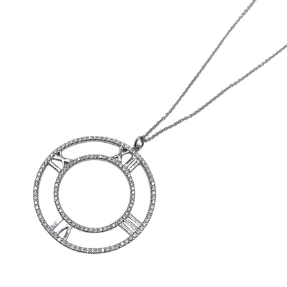 Tiffany & Co. 18k White Gold Diamonds Atlas Open Pendant