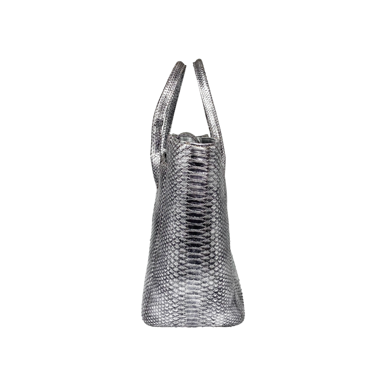 Chanel XL Silver Python Cerf Tote