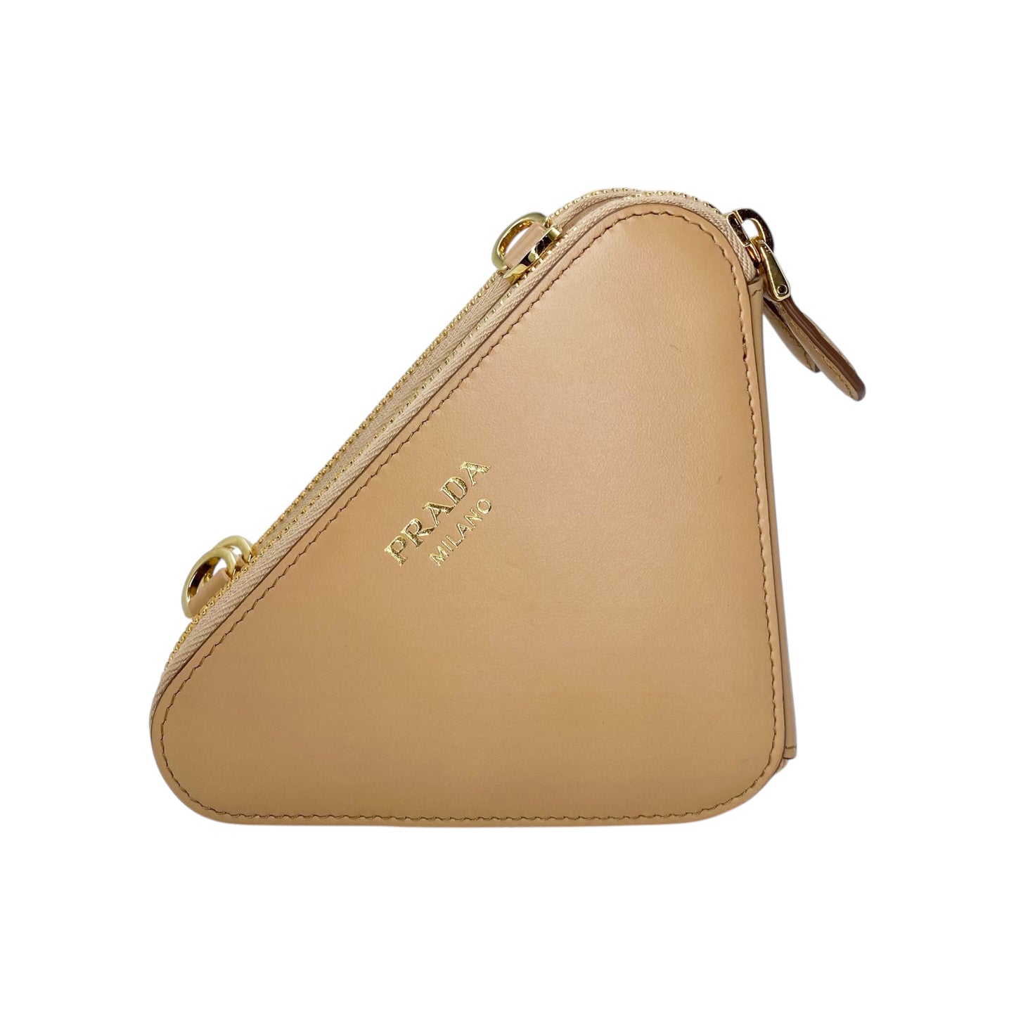 Prada Beige Raffia Micro Triangle Bag