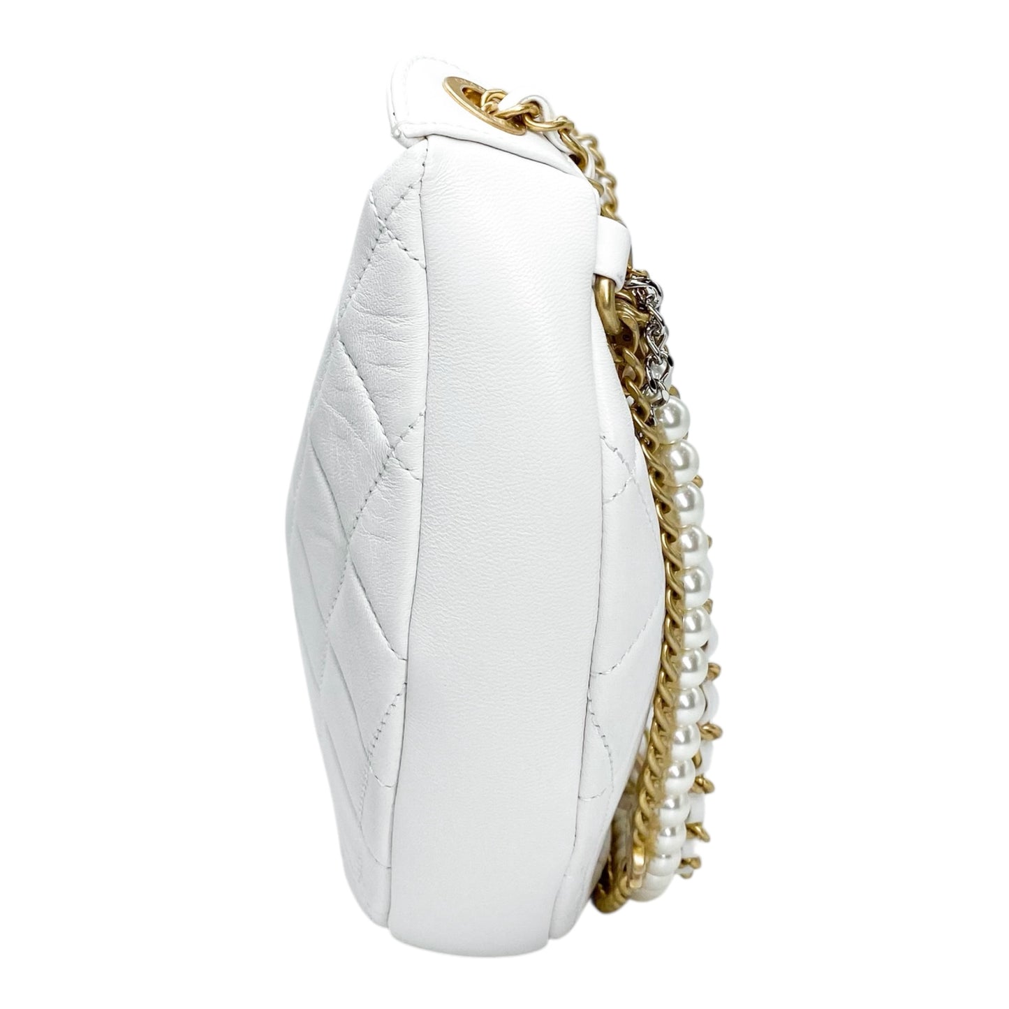 Chanel White All About Chains Hobo Bag