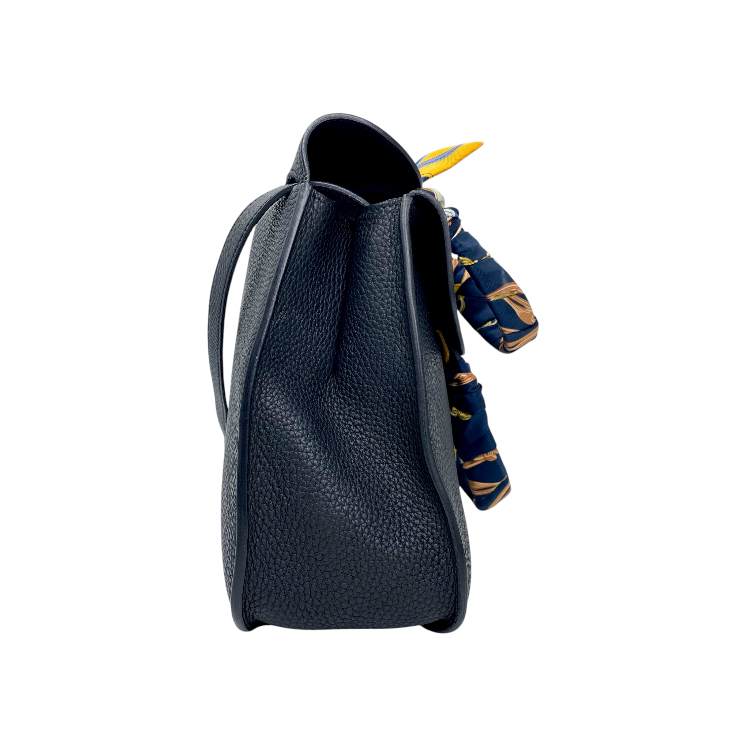 Hermes 31 Halzan Black Clemence Gold Hardware with Twilly