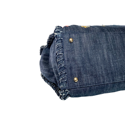 Chanel Denim Night Flight Embroidered Shopping Tote