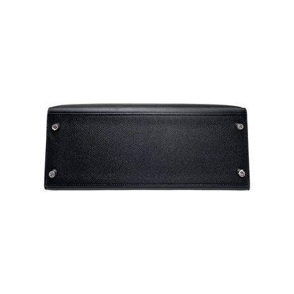 Hermes Kelly 28 Black Epsom Palladium Hardware