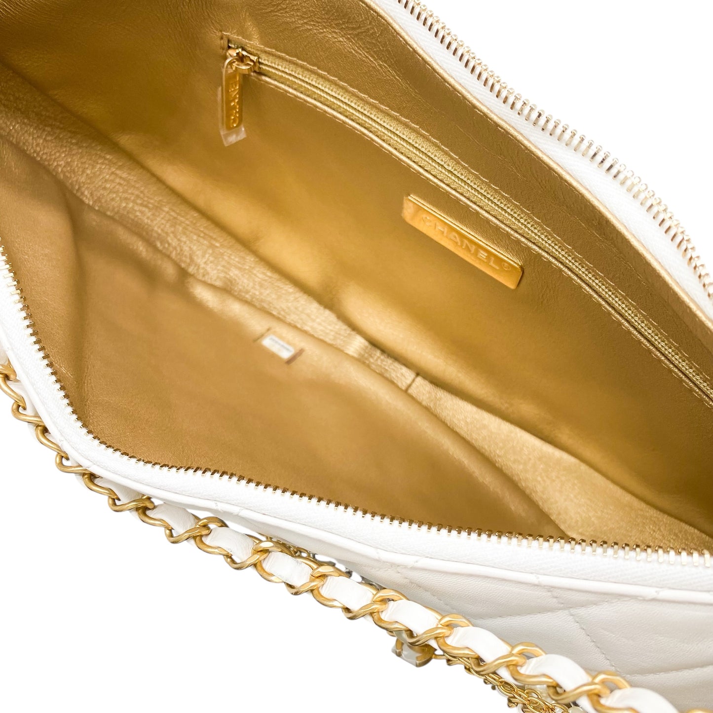 Chanel White All About Chains Hobo Bag