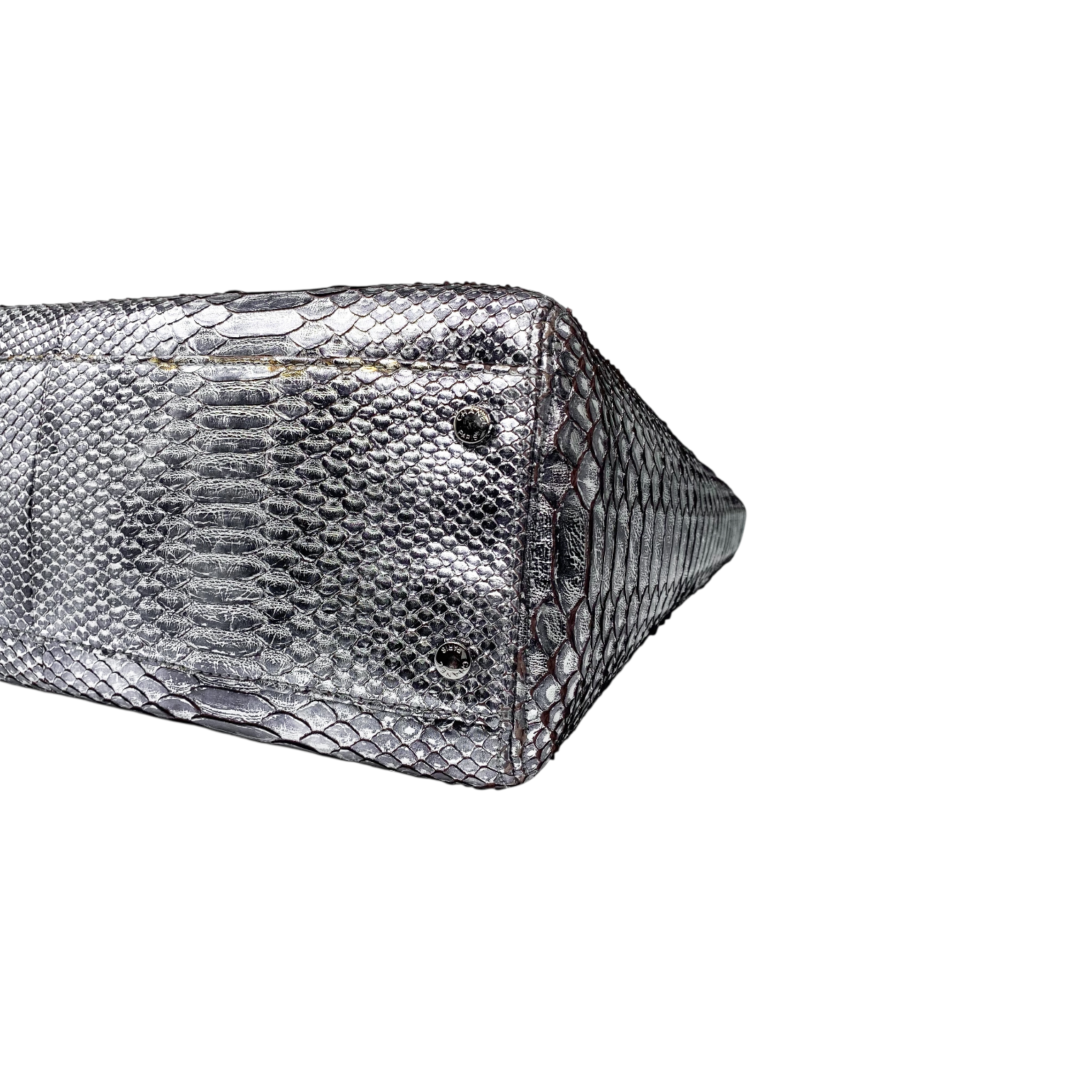 Chanel XL Silver Python Cerf Tote