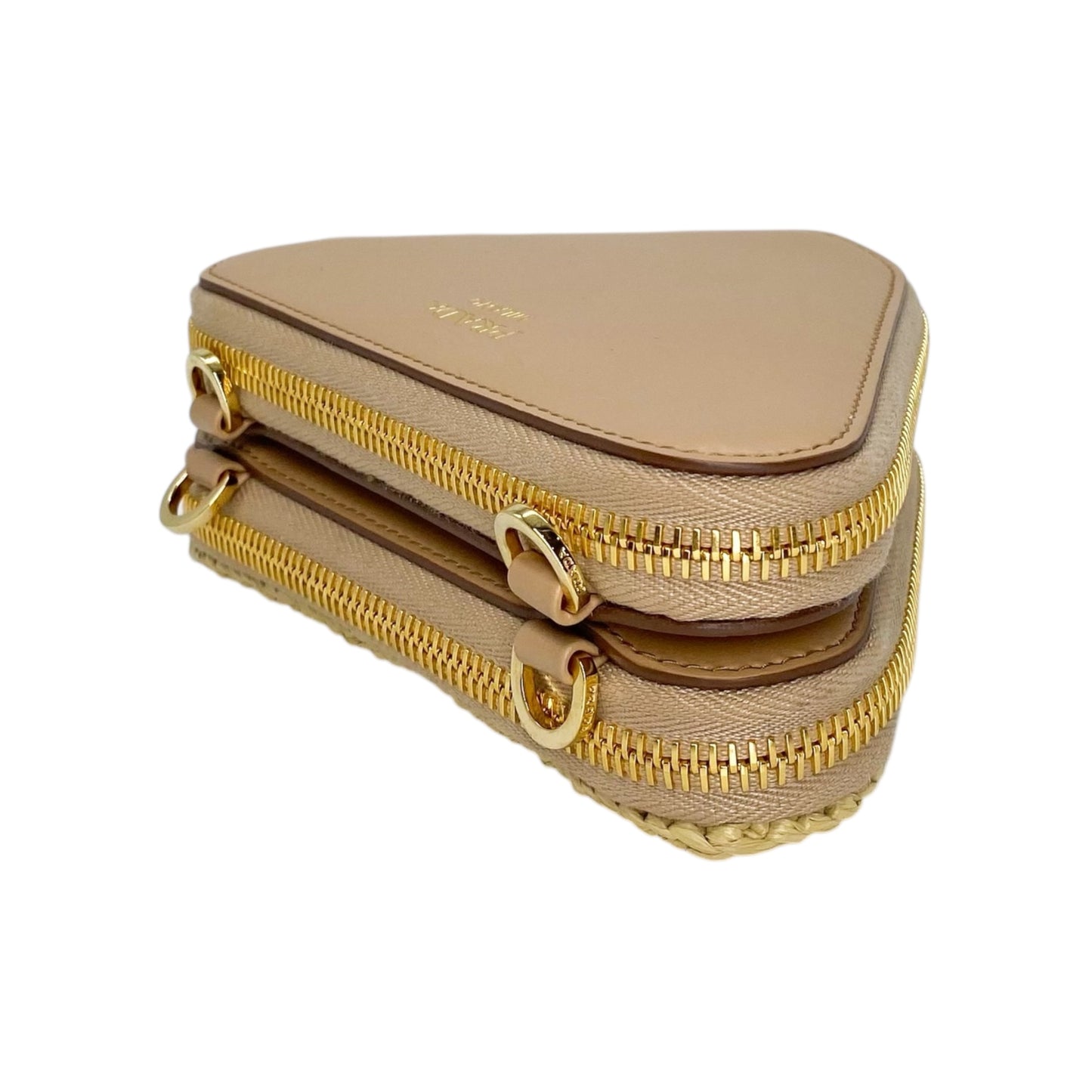 Prada Beige Raffia Micro Triangle Bag