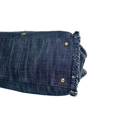 Chanel Denim Night Flight Embroidered Shopping Tote