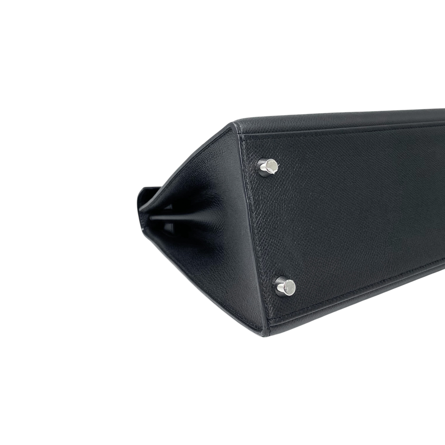 Hermes Kelly 28 Black Epsom Palladium Hardware