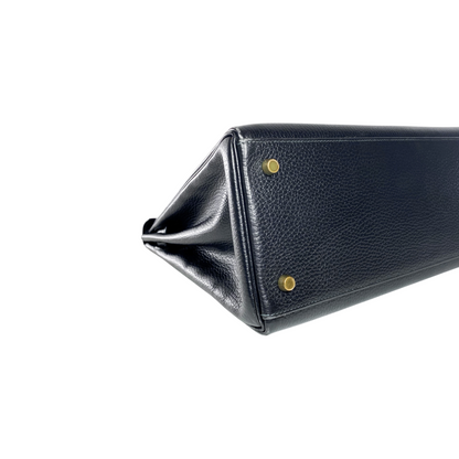 Hermes Kelly 35 Retourne Black Ardennes Gold Hardware