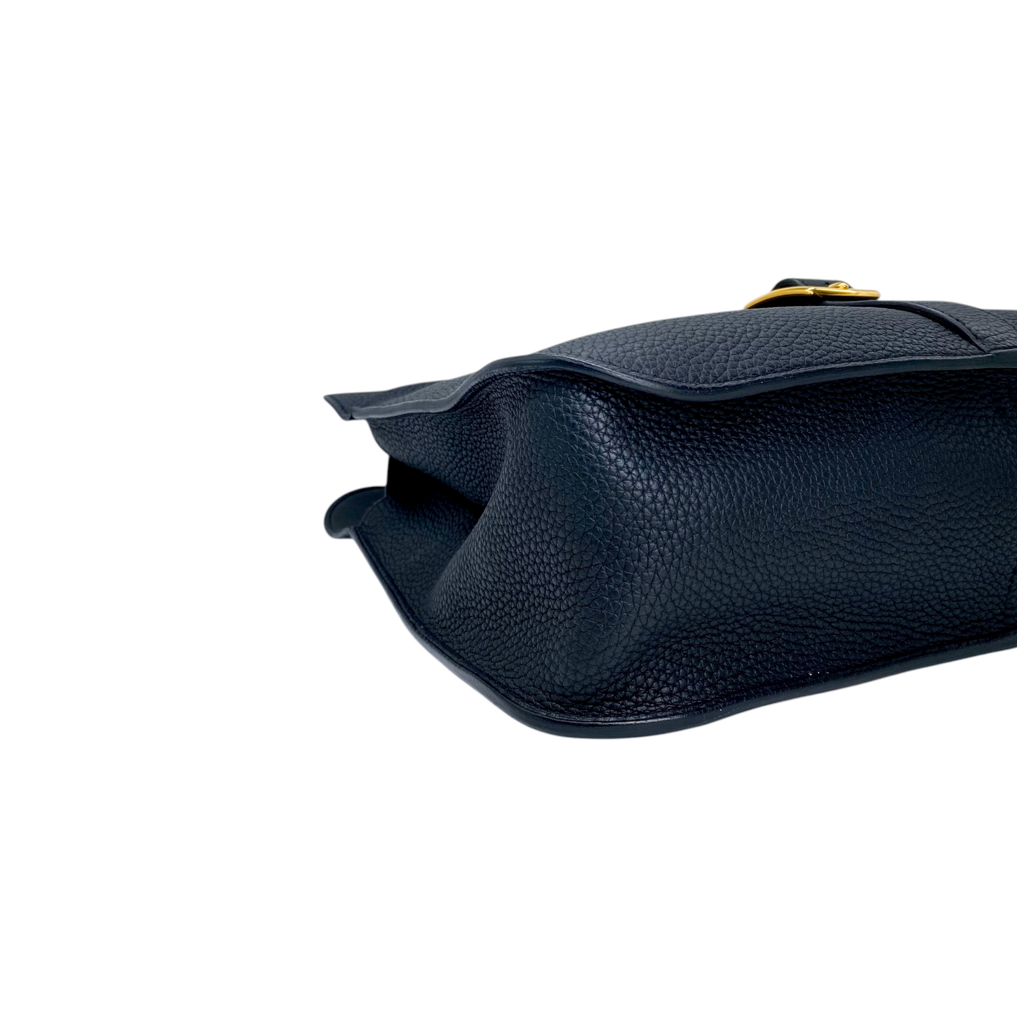 Hermes 31 Halzan Black Clemence Gold Hardware with Twilly