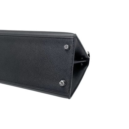Hermes Kelly 28 Black Epsom Palladium Hardware