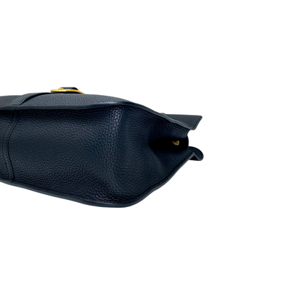 Hermes 31 Halzan Black Clemence Gold Hardware with Twilly