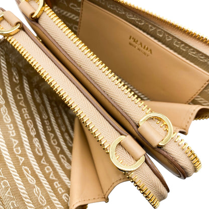 Prada Beige Raffia Micro Triangle Bag