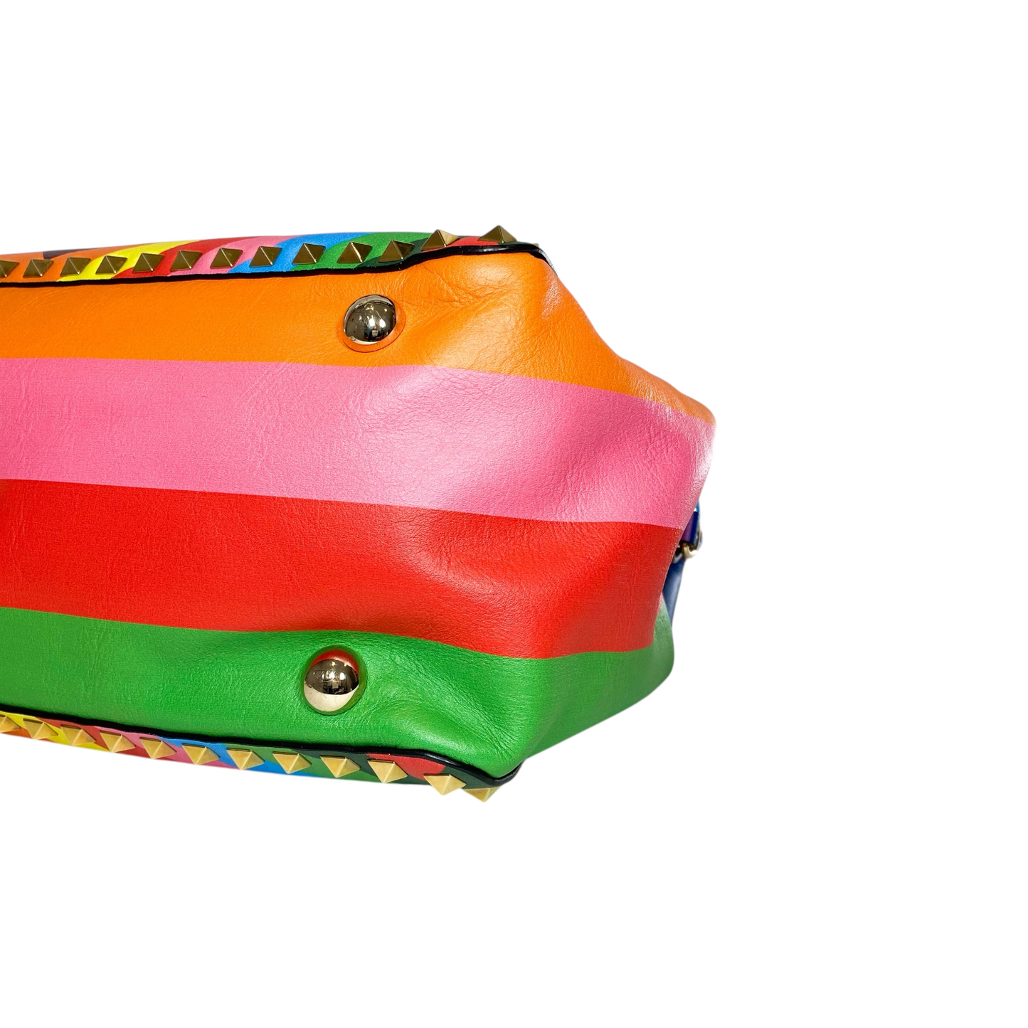 Valentino Multicolor Rockstud Chevron Tote Bag