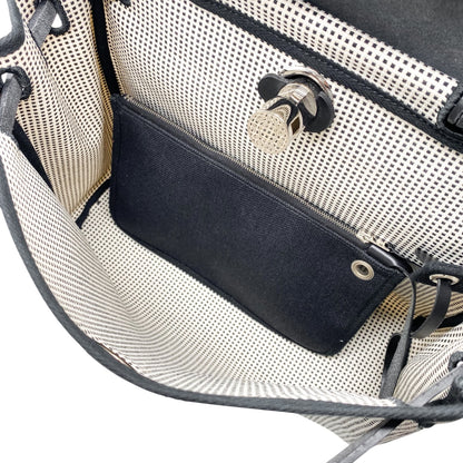 Hermes Black White Toile Quadrille Viking Herbag Zip PM 31