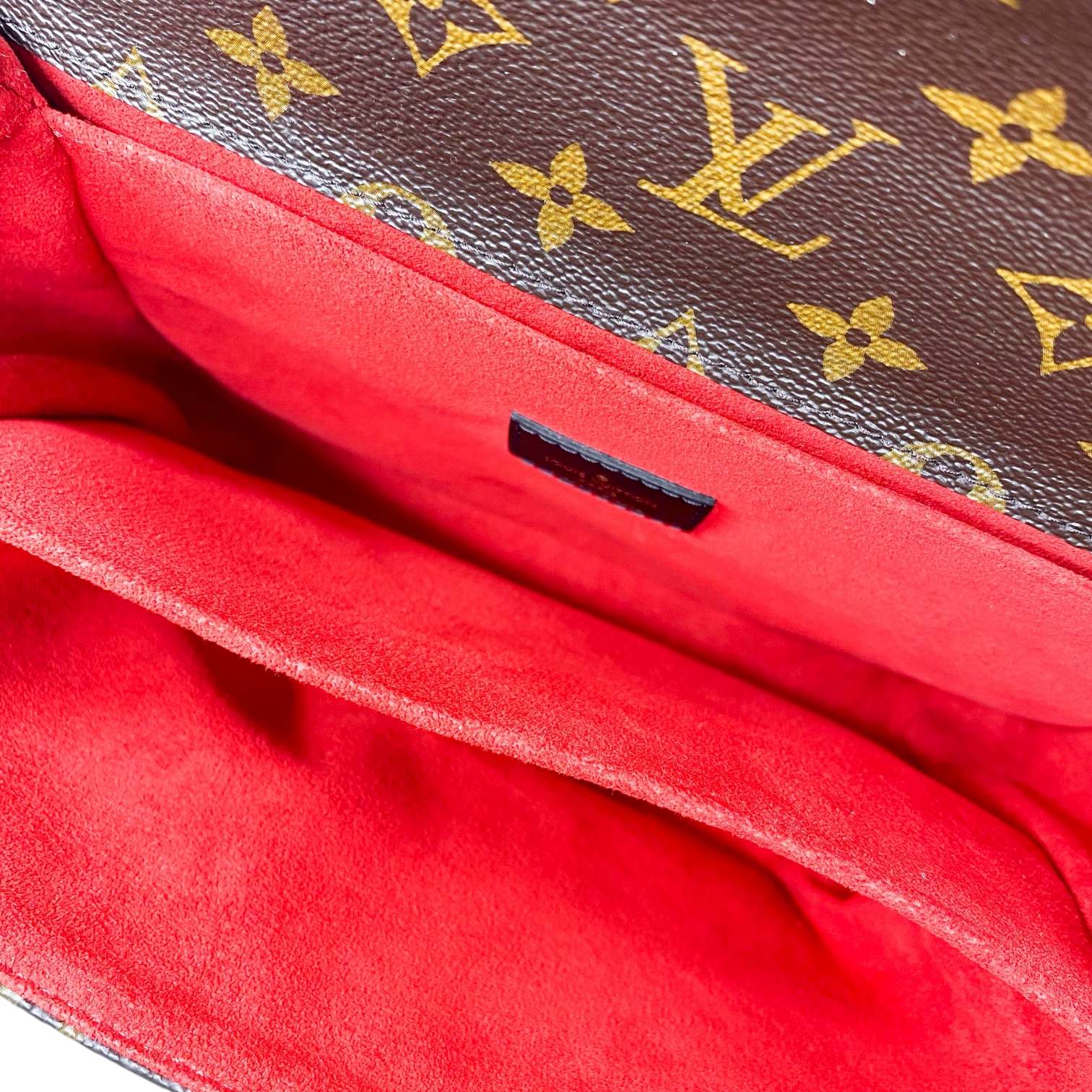 Louis Vuitton Brown Monogram Braided Pochette Metis Coquelicot