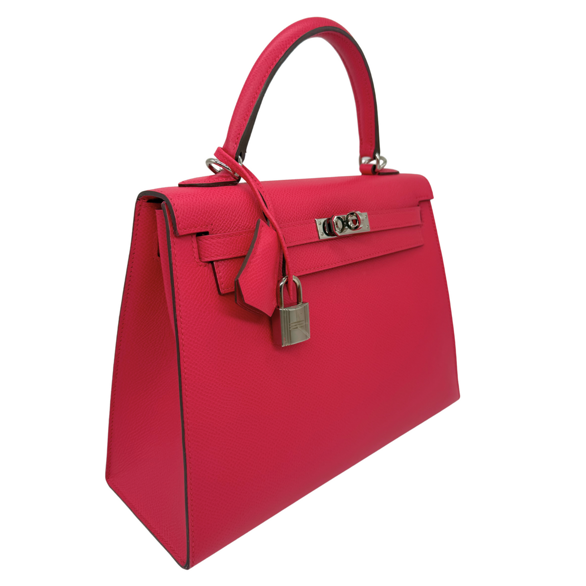 Hermes Kelly 25 Sellier Rose Mexico Epsom Palladium Hardware