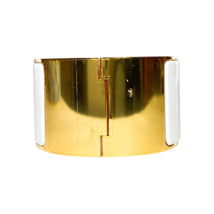 Hermes Blanc Extra-Wide Clic Clac H Bracelet