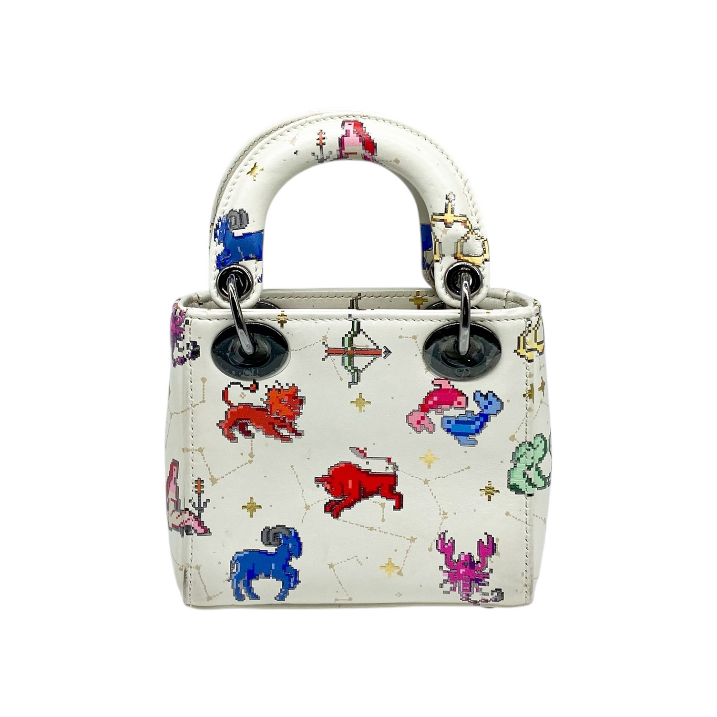 Dior White Zodiac Pixel Micro Lady Dior