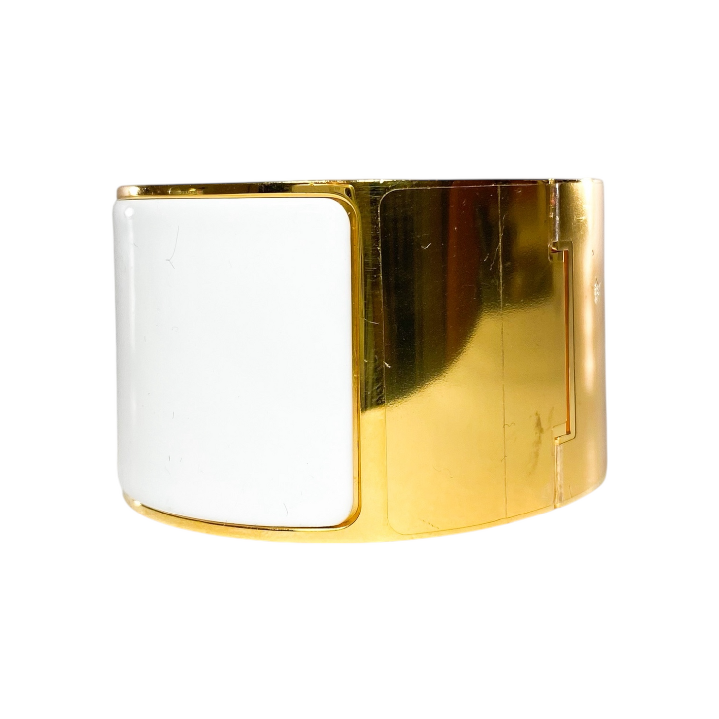 Hermes Blanc Extra-Wide Clic Clac H Bracelet