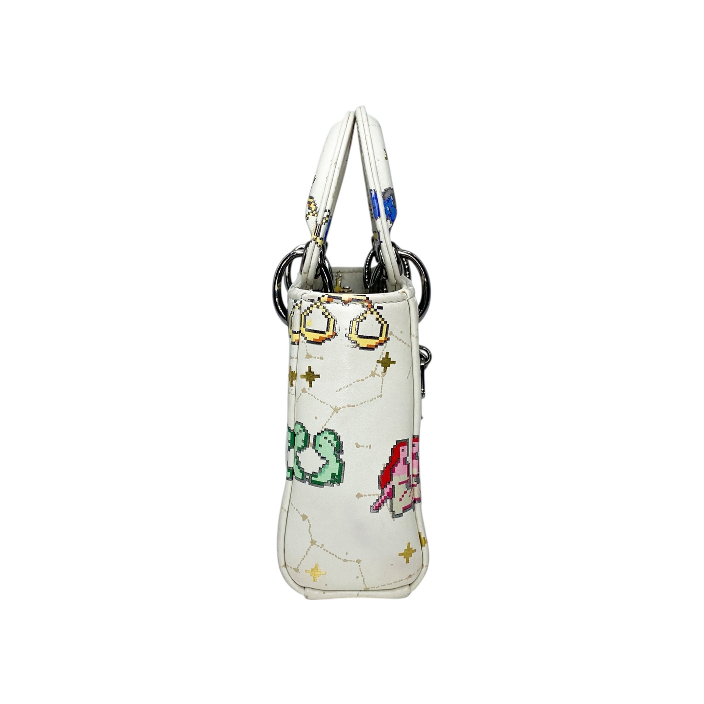 Dior White Zodiac Pixel Micro Lady Dior