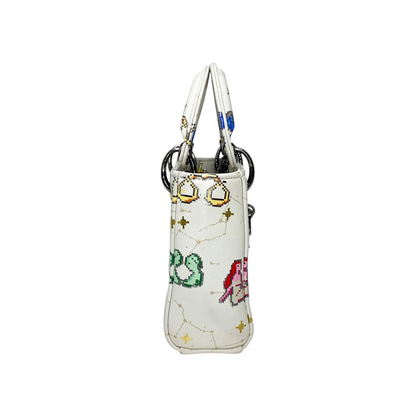 Dior White Zodiac Pixel Micro Lady Dior