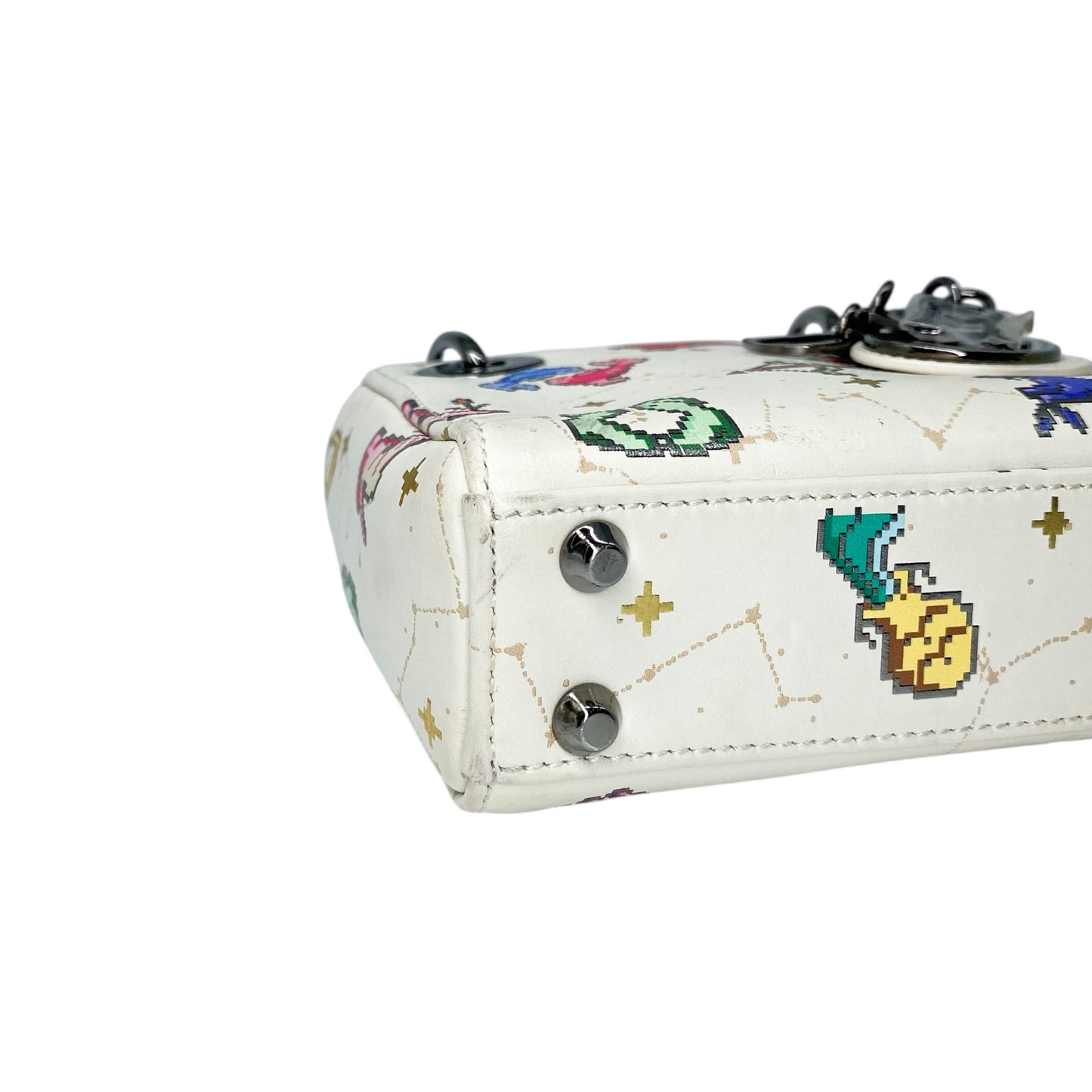 Dior White Zodiac Pixel Micro Lady Dior