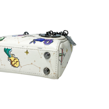 Dior White Zodiac Pixel Micro Lady Dior