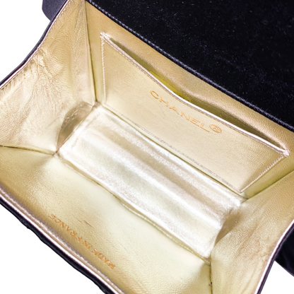 Chanel Black Satin Vintage Bow Bag