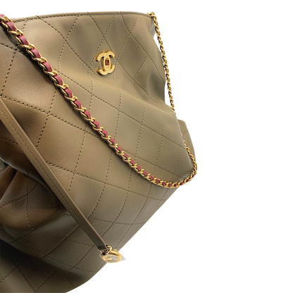 Chanel Dark Brown Large Shopping Bag Lambskin