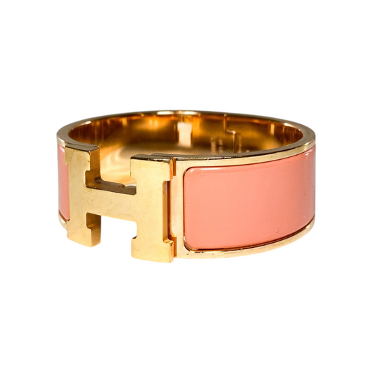 Hermes Peach Wide Clic Clac H Bracelet