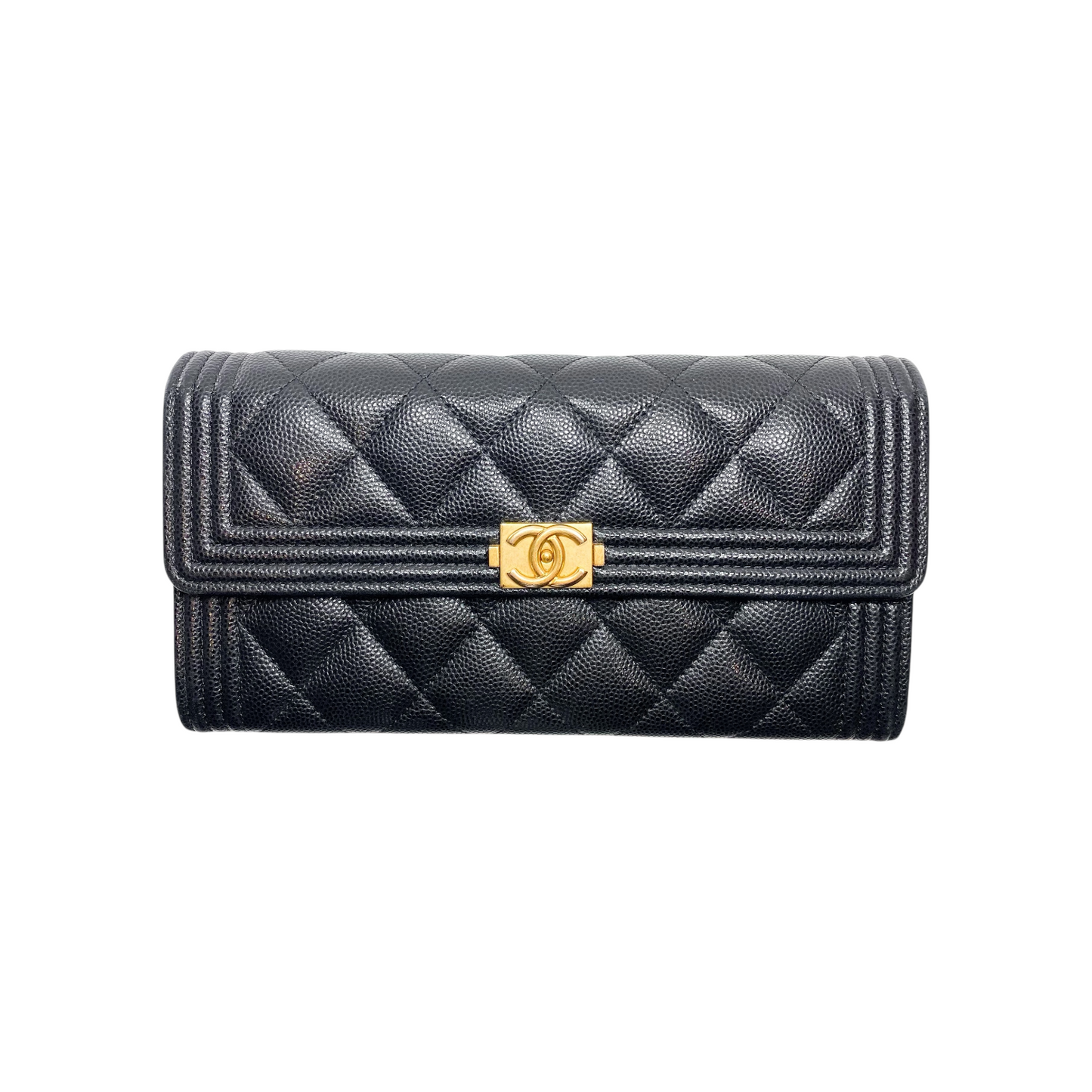 Chanel Black Boy Long Flap Wallet