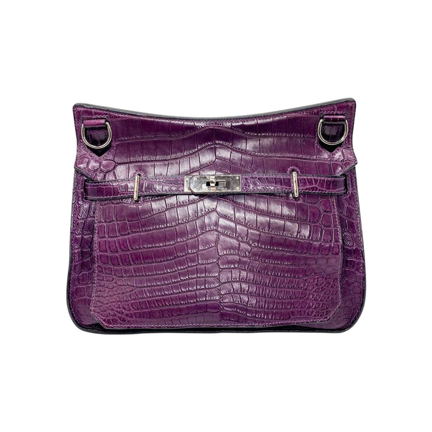 Hermes Jypsiere 28 Purple Niloticus Crocodile Palladium Hardware