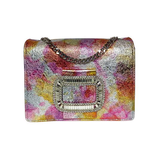 Roger Vivier Multicolor Metallic Crystal Crossbody Bag